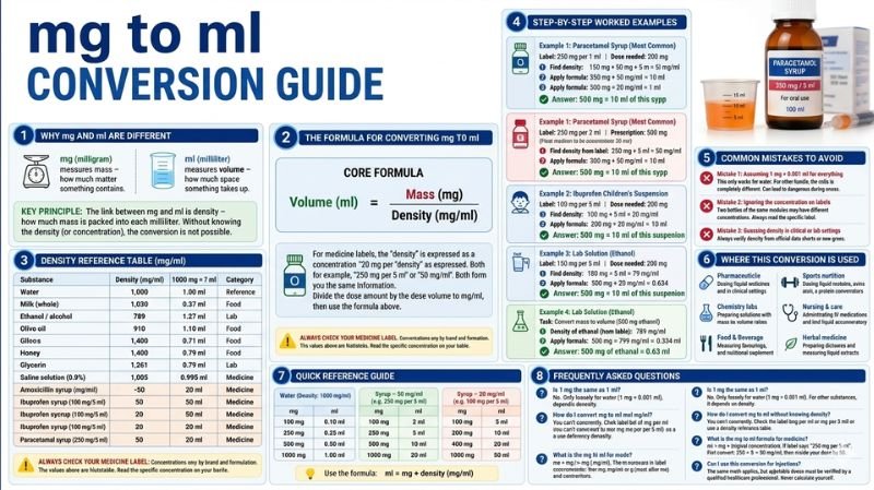 mg to ml Conversion :Formula, Examples, Chart & Medicine Dosage Guide