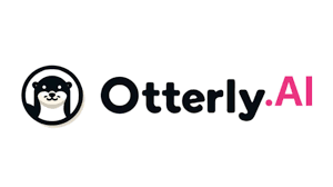 Logo of “Otterly.AI” featuring a black-and-white cartoon otter inside a circle next to the brand name in bold text, with “.AI” in pink.