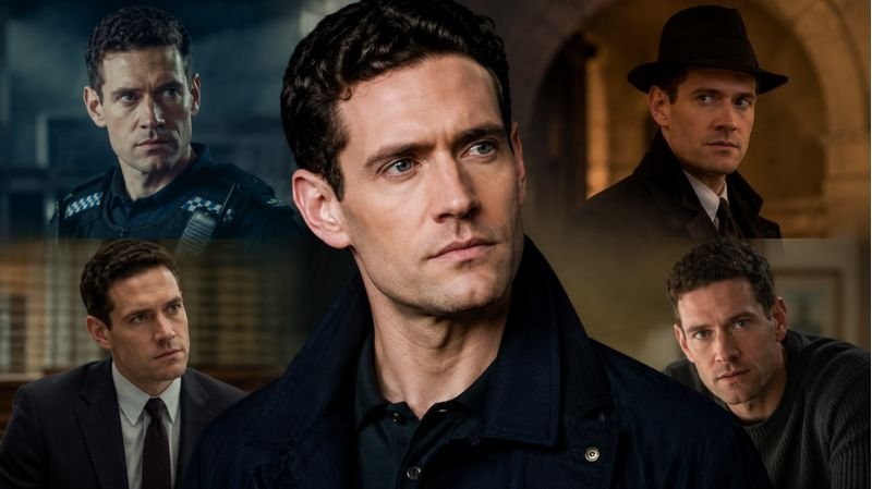 Tom Brittney portrayed in multiple dramatic character roles, highlighting his versatile acting style and expressive performances.