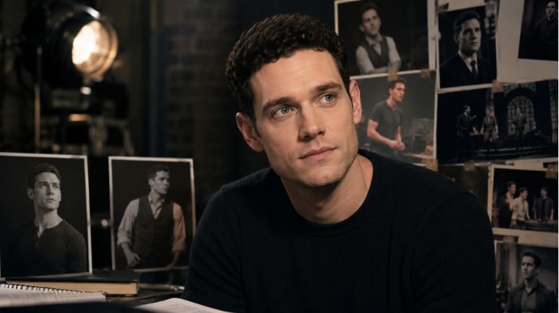 Tom Brittney during his early acting career in a backstage setting, representing the foundation of his journey in television and theatre.