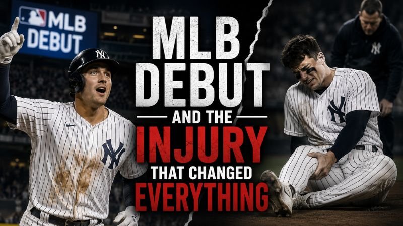 A baseball pitcher on his MLB debut contrasted with an injury setback, symbolizing the turning point that changed his professional career.